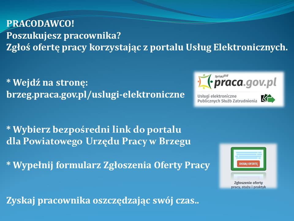 Infografika dotycząca zgłaszania ofert pracy przez pracodawców